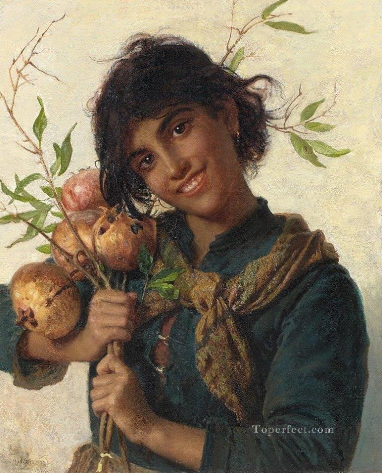 young girl with pomegranates Sophie Gengembre Anderson Oil Paintings